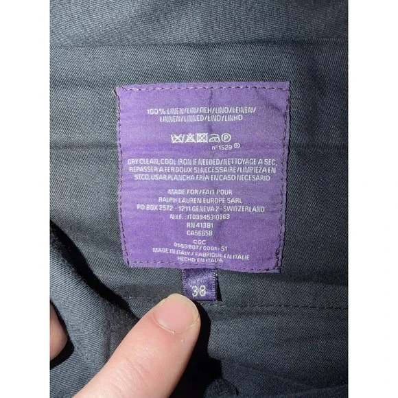Ralph Lauren Purple Label Mens Luxury Blue 100% Linen Pants 36 Italy Old Money